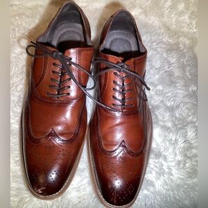 Stacy Adams Mens Brown Dunbar Wingtip Oxfords  - Size: 10.5